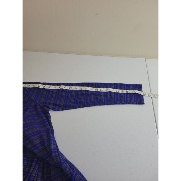 41 Hawthorn Blue Striped Open Front Knit Cardigan Sweater Women's Size Large - Picture 6 of 11